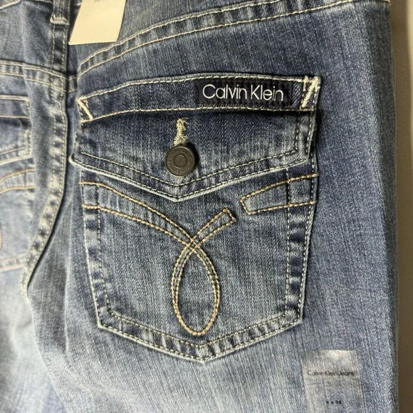 Calvin Klein Lean Bootcut Denim Jeans NWT Medium Wash 6 X 32 Class Straight Leg - Picture 6 of 8